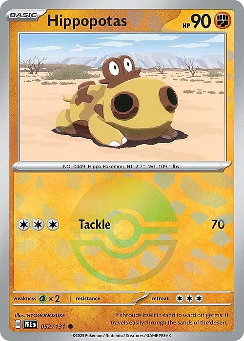 Prismatic Evolutions Hippopotas #052/131 Pokéball